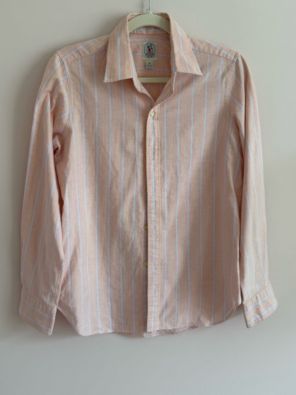 Vintage JG Hook Light Pink Stripe Button-Down Shirt
